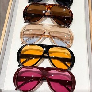 Women's Fashion Aviator Sunglasses - Pink, Amber, Brown, Tortoise, Clear